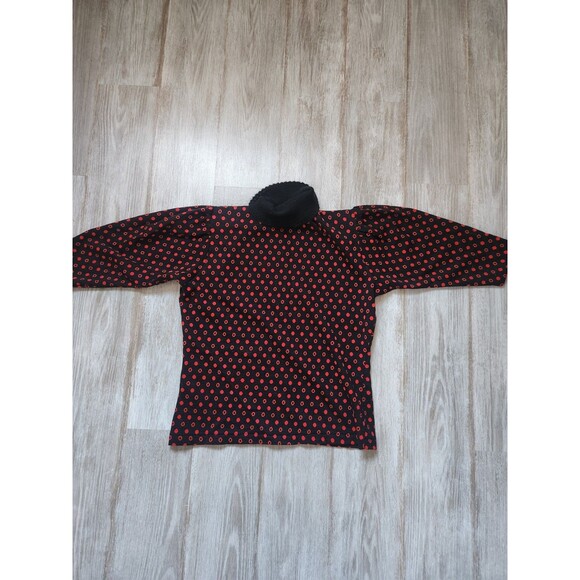 VTG Bobbie Brooks Knit Turtleneck Sweater Black Red Polka Dot 3/4 Sleeve Sz S - Picture 9 of 9